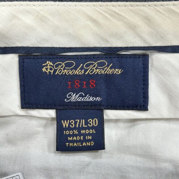 Brooks Brothers Pants Men's Gray 37x30 Preppy Casual Cuffed Chino 1818 Madison - Picture 12 of 14